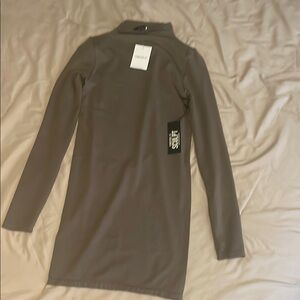 Sleek Olive Green Long Sleeve Dress